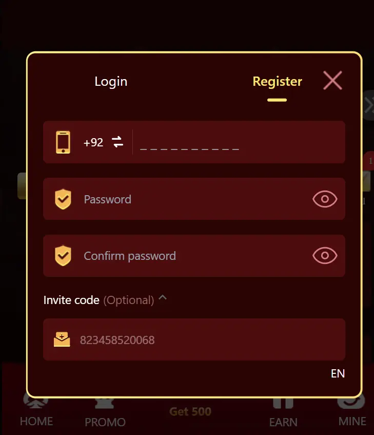 ok222 Game Register and login